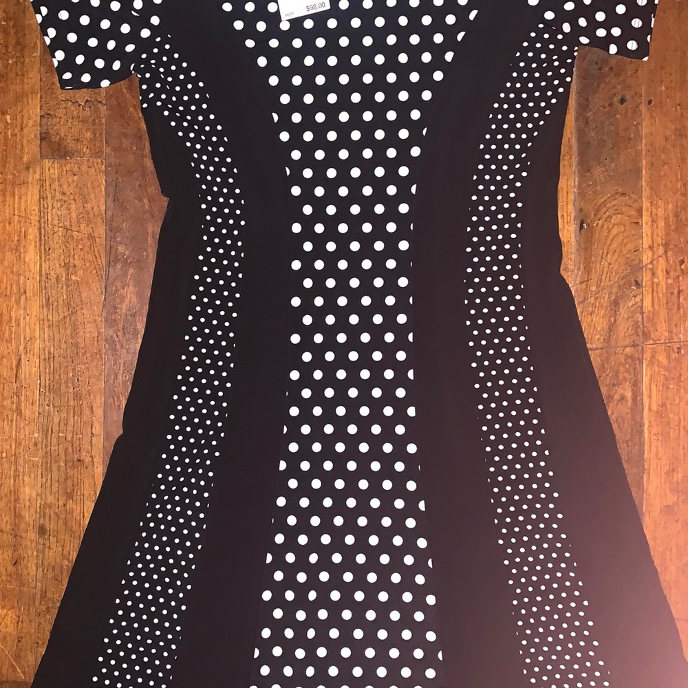 Michael Kors NWT Black and White Polka Dot Dress Sz S RV 120